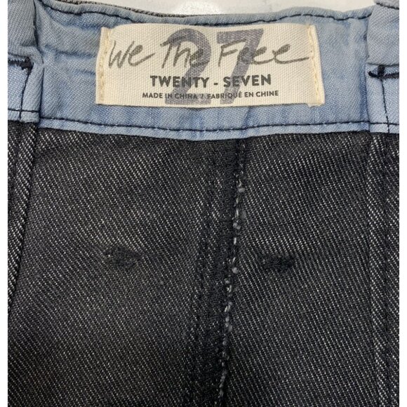Free People Washed Black Denim Cut Off Button Fly East of Eden Belted Skirt 27 - Picture 5 of 8